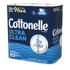 Cottonelle Ultra Clean Toilet Paper - Strong - 24 Rolls/Pack-Soft, premium 1-ply toilet paper is septic-safe and 3x stronger** to keep your hands protected and clean as you wipe.