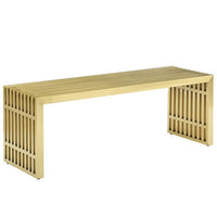Modway Gridiron Medium Stainless Steel Bench - Gold-Perfect Modern Bench