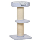 PawHut 36" Cat Tree with Sisal Mat Scratching Post and Cushion Bed - Light Blue-Sisal mat wrapped post satisfies your cats' desire to claw and protect your furniture from scratching 