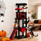 PawHut 60" Tall Gothic Cat Tree Tower with Coffin Bed - Black-Multi-level 59.8" (152 cm) structure is suitable for 1-3 cats to play together 