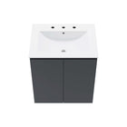Modway Bryn 24" Wall-Mount Bathroom Vanity - Grey/White-Soft-Close Doors
