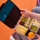 b.box Silicone Bento Buddy Lunchbox - Berry-Spill-proof – high sides prevent the movement of food between sections