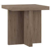 Hudson&Canal Elna 22"W Square Side Table - Antiqued Grey Oak-A contemporary Scandinavian design for your living room, den, and more