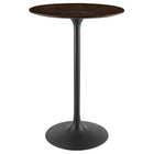 Modway Lippa 28" Round Wood Bar Table - Black Cherry Walnut-Modern Bar Table