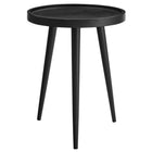 Modway Chiro Round Wood Side Table - Black-Round End Table