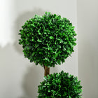 HOMCOM 3' Three Ball Boxwood Topiary for Indoor Outdoor - Green-PE moss and cement soil are included to weigh it down 