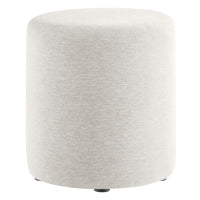 Modway Callum 16" Round Woven Heathered Fabric Upholstered Ottoman - Heathered Weave/Ivory-Woven Heathered Fabric Upholstery