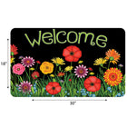 Ashley Productions The Original Fun Mat Welcome Mat - 18" x 30" - Wildflowers Welcome-Slip-Resistant and Durable: Heavy-duty rubber backing ensures safety and durability, perfect for high-traffic areas.