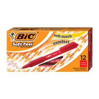 BIC Soft Feel Ballpoint Pens Retractable - 1.0mm - Red - 12 Pack-Features Easy-Glide System ink technology with up to 35% smoother ink compared to current BIC ball pen ink systems