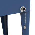Permasteel 80 qt Retro Rolling Patio Cooler with Divider - Navy Blue-Removable flip-top lid