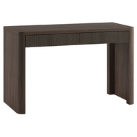 Hudson&Canal Palmera Rectangular Fluted Desk - 47.5" W - Brown Oak-Two drawers, opening seperately, with handle grips on the top for ease of use