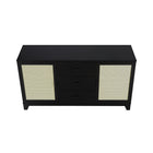 Manhattan Comfort Sheridan 59.05" Mid-Century Modern Sideboard Cabinet - Black-17.71" L x 59.05" W x 31.49" H