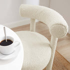 Modway Toulouse Boucle Fabric Dining Chair - Ivory - Set of 2-Comes Fully Assembled
