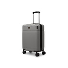 Bugatti Monaco 21.5" Hardside Carry-on  Luggage - Vegan Leather Trim -  Grey-Made of lightweight and resistant ABS/PC with PU leather trim
