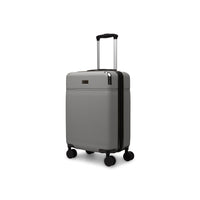 Bugatti Monaco 21.5" Hardside Carry-on  Luggage - Vegan Leather Trim -  Grey-Made of lightweight and resistant ABS/PC with PU leather trim