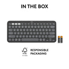 Logitech Pebble Keys 2 K380s, Multi-Device Bluetooth Wireless Keyboard with Customizable Shortcuts, Slim and Portable - Graphite-10