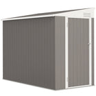 Outsunny 4' x 8' Steel Garden Storage Shed with Lockable Door & 2 Air Vents for Backyard-Steel structure provides reliable support and is resistant to rust
