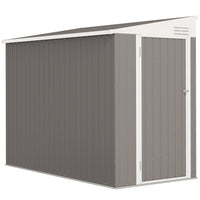 Outsunny 4' x 8' Steel Garden Storage Shed with Lockable Door & 2 Air Vents for Backyard-Steel structure provides reliable support and is resistant to rust
