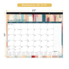 Blueline 12 Months Monthly Academic Desk Pad - August to July - 22" L x 17" W - Splash Design - Bilingual-One month per sheet, one block per day