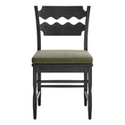 Modway Jax Oak Wood Dining Chair With Wavy Razor Back and Cushion - Black Sage-Fully Assembled