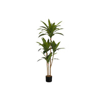 Monarch Specialties 51" Artificial Indoor Dracaena Tree - Floor - Black Pot-Add an eye catching burst of greenery to any floor of your home or office with this 51" tall artificial indoor dracaena tree in a 5" black pot
