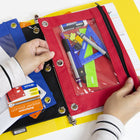 BAZIC Products 3-Ring Pencil Pouch with Clear Window - Assorted - 12 Pack-Simple storage: Great gift for young kids for organizing. Keep everything in their own bag so they won't miss anything. Each child can get a pouch to maintain health and hygiene without sharing