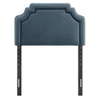 Modway Magnolia Stain-Resistant Performance Velvet Twin Size Headboard - Cadet Blue/Midnight-Adjustable Mounting Positions