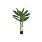 Monarch Specialties 55" Artificial Indoor Banana Tree - Floor - Black Pot-Add some greenery to your space with this 55" tall artificial banana tree that's set in a black pot