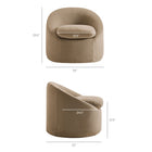 Modway Sadie Slipcovered Linen-Blend Round Accent Chair - Almond-Linen-Blend Fabric Upholstery