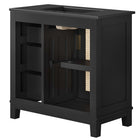 Modway Dixie 36" Solid Wood Bathroom Vanity Cabinet - Black-Ceramic Sink Basin
