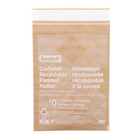 Scotch Curbside Recyclable Padded Mailer - Size 0 - 5.5" x 9"-Curbside recyclable