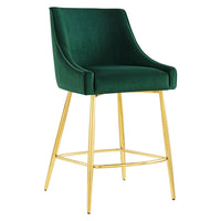 Modway Discern Performance Velvet Counter Stool - Green-Glam Deco Counter Stool