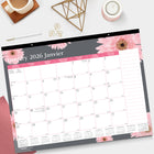 Blueline 2026 Pink Ribbon Monthly Desk Pad Calendar - 22" x 17" - Pink Daisy - Bilingual-Reinforced chipboard backer and clear vinyl corners