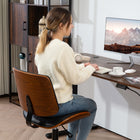 HOMCOM 360-Degree Swivel Office Desk Chair with Wheels and No Arms - Black-Armless design saves space by tucking under desks