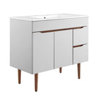 Modway Harvest 36" Bathroom Vanity - Grey/White-Assembly Required