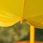 Outsunny Kids Folding Picnic Table & Chair Set Pattern Outdoor Garden Patio Backyard with Sun Umbrella - Yellow-Table dimension: Φ19.5" x 19.75"H
