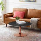 Modway Lippa 36" Faux Marble Coffee Table - Rose Black-Artificial Marble Tabletop
