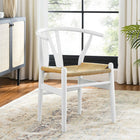 Modway Amish Dining Wood Armchair - White-Ergonomic Design with Stretchers