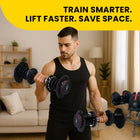 MotionGrey Adjustable Dumbbells - 10-90 lb Weight Set with Anti-Slip Handle - Black-9