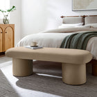 Modway Orla Performance Velvet Bench - Taupe-Round Cylindrical Legs