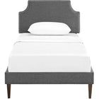 Modway Corene Fabric Twin Platform Bed with Squared Tapered Legs - Grey-Mounts in Four Locations