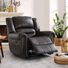 Ebello Chemika 40.9" W Classic Super Soft Padding And Oversize Manual Recliner With Rivets-darkbrown-8