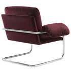 Modway Ansel Performance Velvet Accent Chair - Mulberry-Non-Marking Foot Pins
