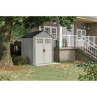 Suncast Everett Storage Shed - 6' x 5' - Dove Grey-All weather construction provides water resistance and UV protection.