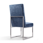 Manhattan Comfort Element 19.68" Modern Velvet Upholstered Dining Chair - Blue-Seat Height: 18.90" Weight Capacity: 300 lb