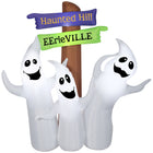 GEMMY Airblown Inflatable Halloween Ghost Trio Sign - 68" x 72"-Lights up with bright, energy-efficient LED light