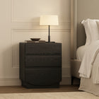 Manhattan Comfort Ardea 20" Contemporary 3-Drawer Nightstand - Black-Smooth-Glide Drawer: Features easy-glide, non-ball-bearing tracks for everyday convenience