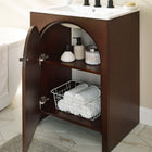 Modway Appia 24" Bathroom Vanity - Walnut/White-White Ceramic Sink Basin