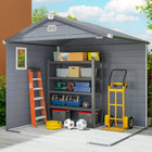 Outsunny 8' x 6' Garden Storage Shed-Sloped roof to prevent water build up
