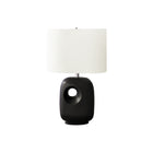 Monarch Specialties 26" H Contemporary Table Lamp - Black Ceramic / Ivory / Cream Shade-Contemporary 26"h table lamp featuring a sleek black ceramic base with a stylish cut-out design, perfectly blending modern aesthetics with functionality to brighten up any living room, office, or bedroom